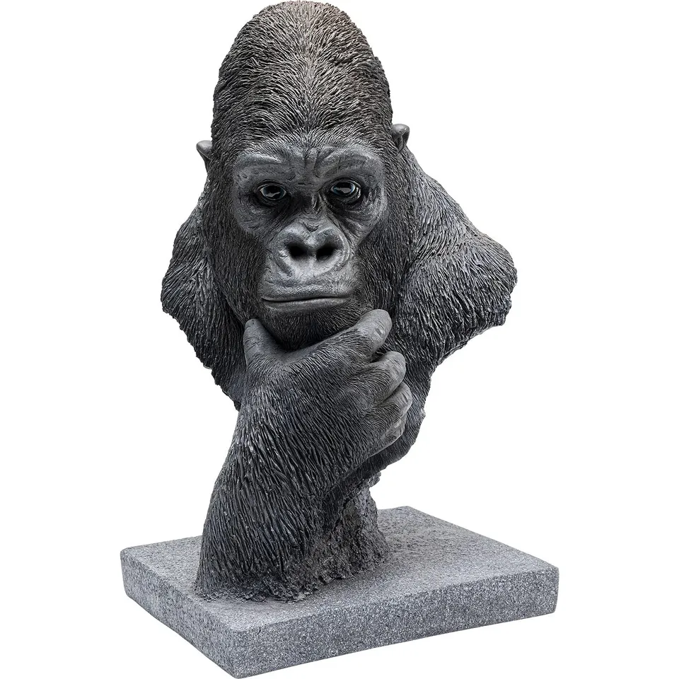 kare-design-thinking-gorilla-head-deko-objekt-schwarz-49x29x26-cm image 1