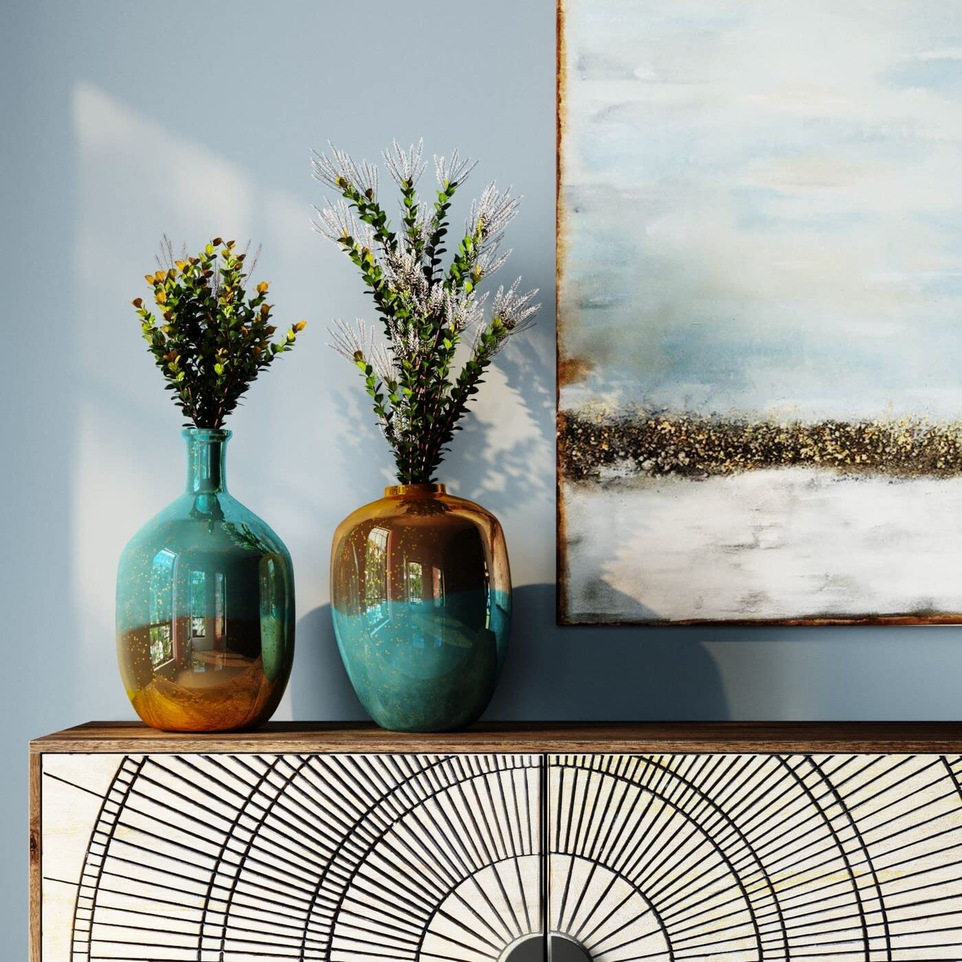 kare-design-deko-vase-lizy-shine-multi-gold-blau-41-cm image 2