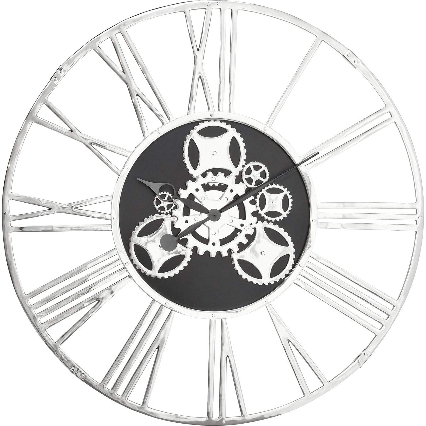 kare-design-wanduhr-gear-silber-60-cm-aluminium-quarzuhr image 7