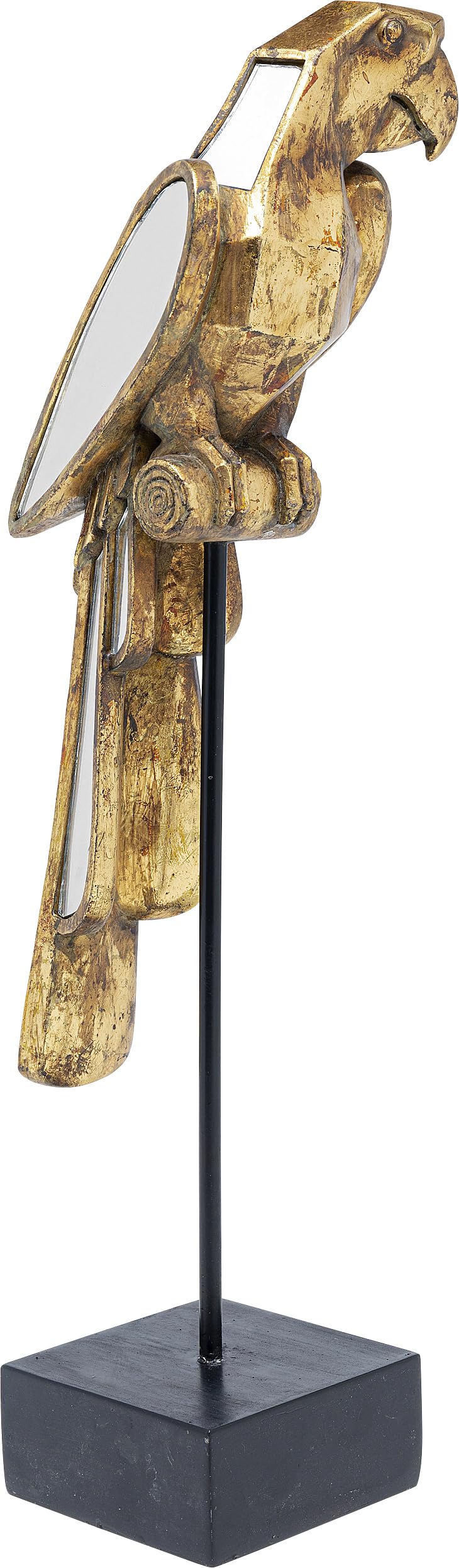 kare-design-deko-objekt-mirrored-parrot-xl-gold-53cm-papagei-tierfigur-mit-spieg image 3
