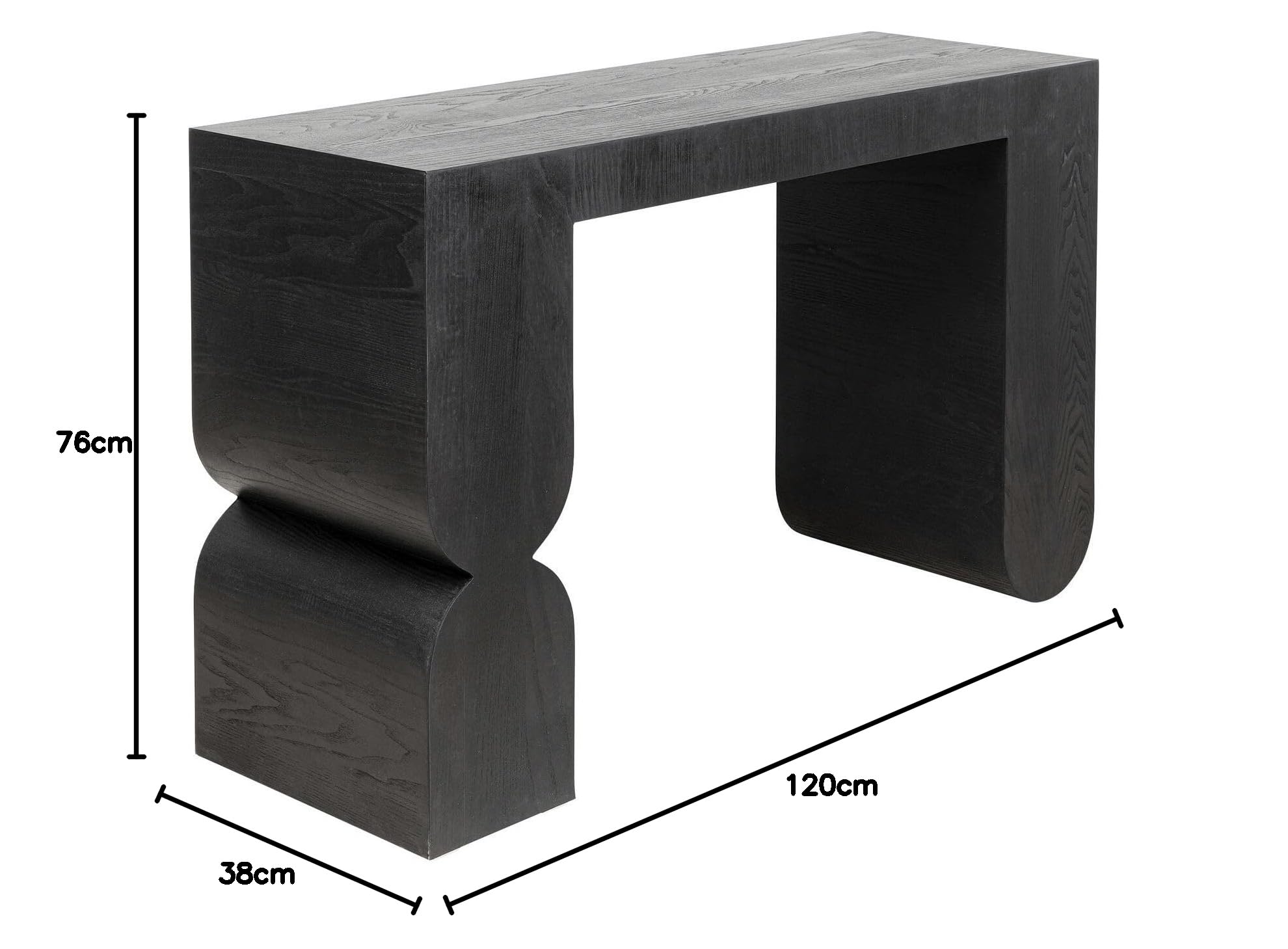 kare-design-konsole-curve-schwarz-eschenholz-120-cm-unikat image 3