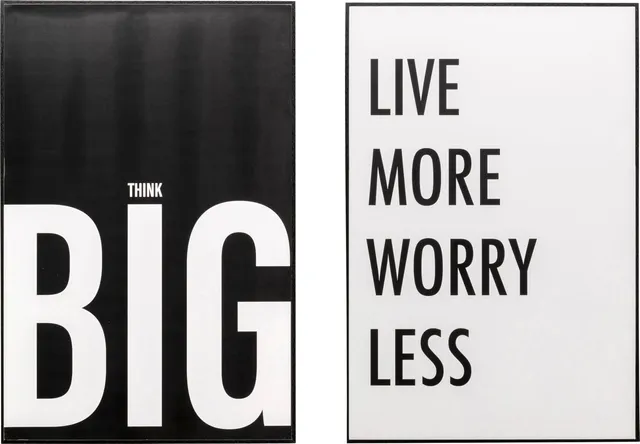 kare-design-wandbild-big-live-more-2er-set-schwarz-wei-60x40-cm-gerahmt image 1