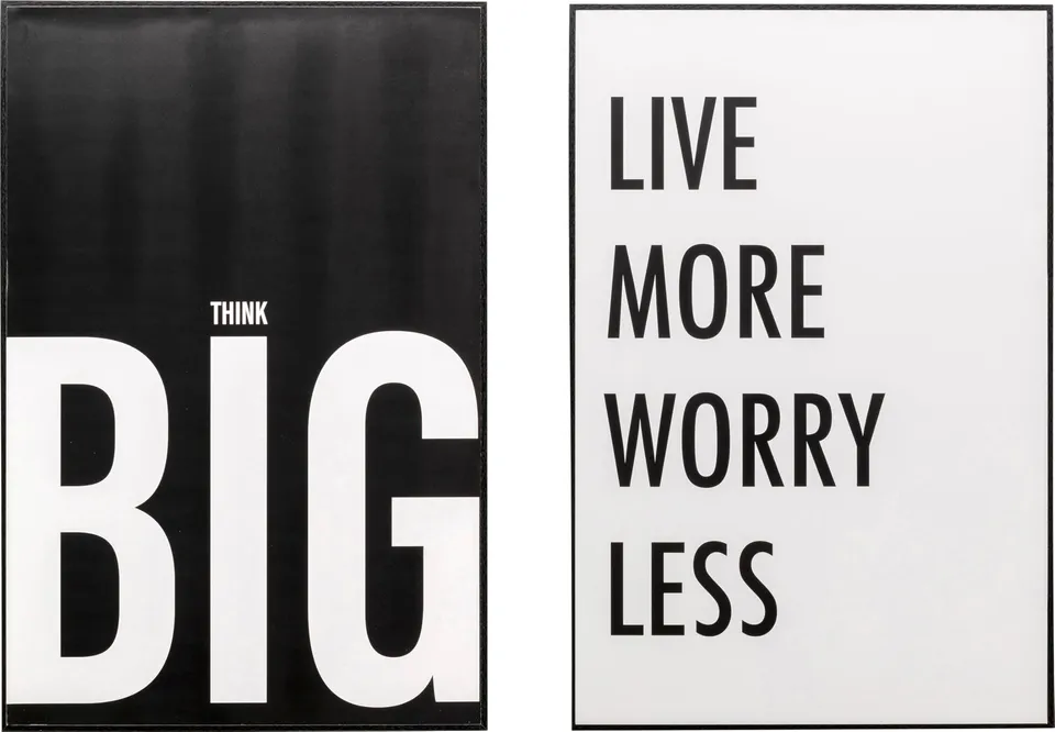 kare-design-wandbild-big-live-more-2er-set-schwarz-wei-60x40-cm-gerahmt image 1