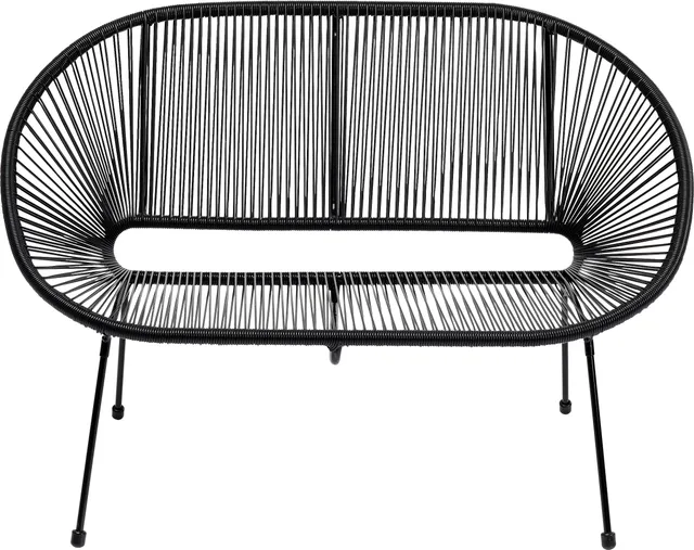 kare-design-bank-acapulco-mono-schwarz-indoor-outdoor-2-personen image 1