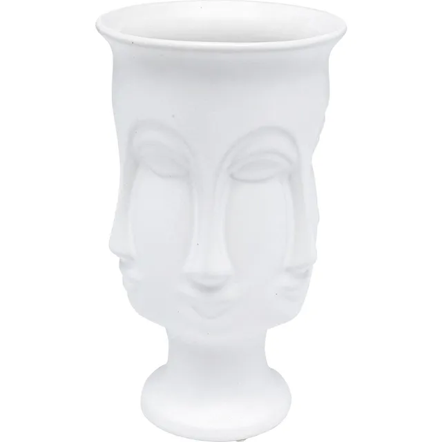 kare-design-caras-deko-vase-wei-23-cm-keramik-tischvase-mit-gesicht image 1