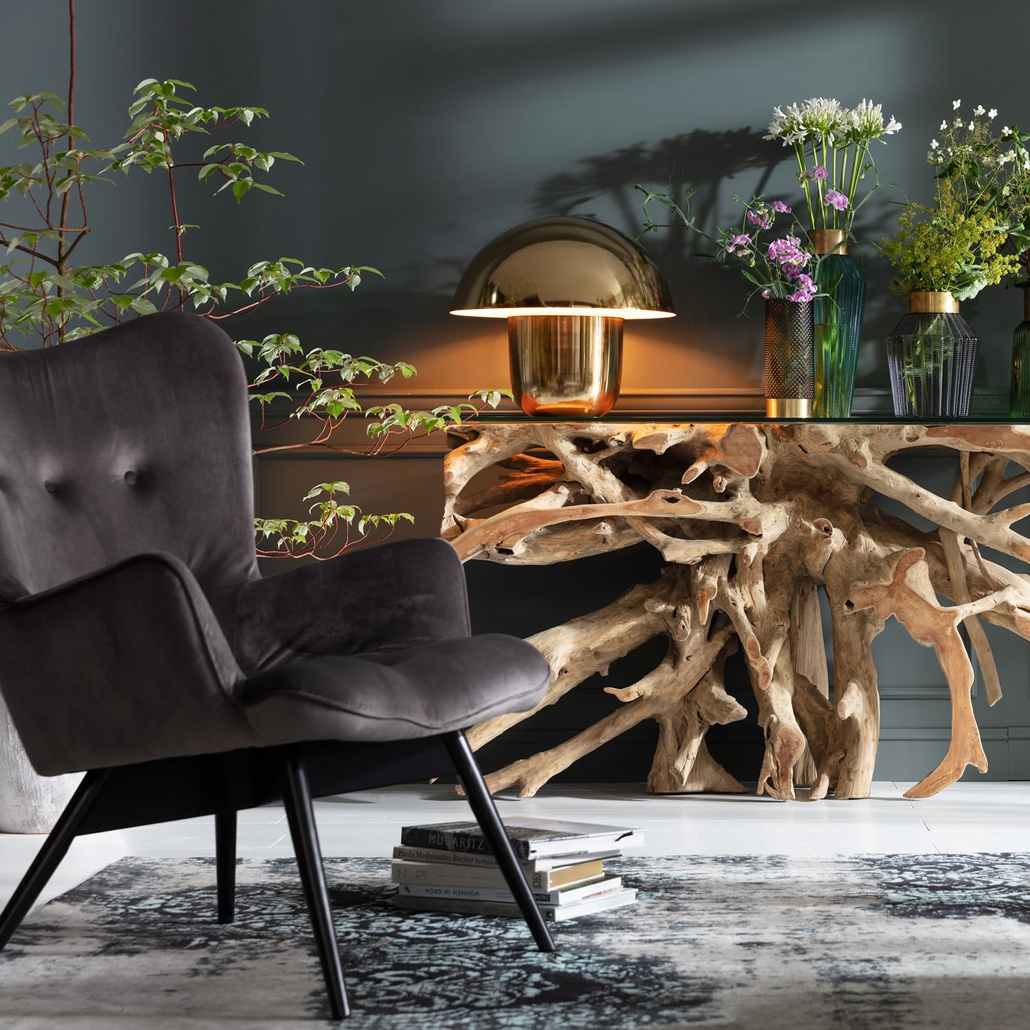 kare-design-mushroom-tischlampe-gold-pilzleuchte-e14-44x50x50-cm image 2