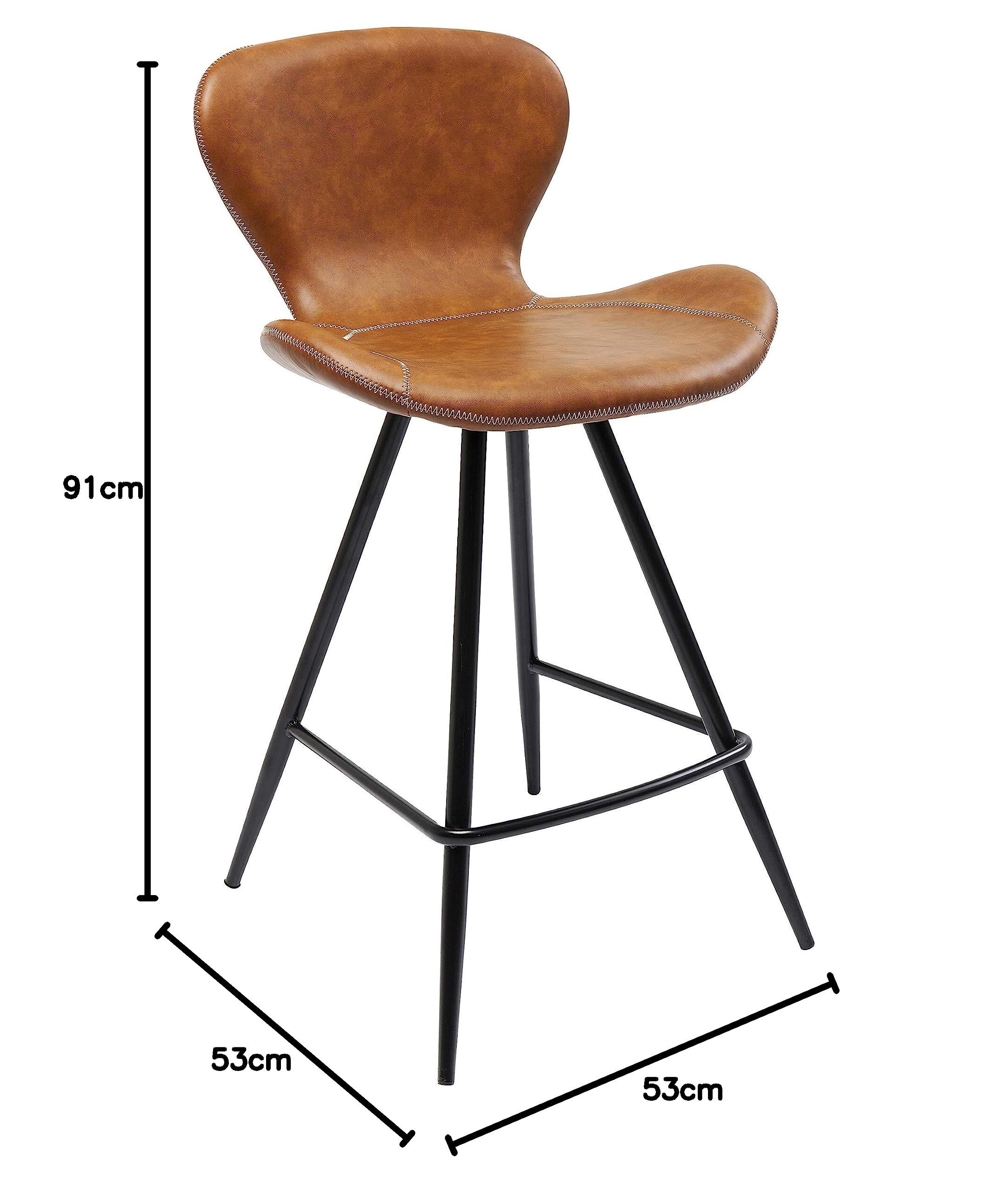 kare-design-barhocker-rusty-91x53x53cm-barstuhl-braun-lederoptik image 3