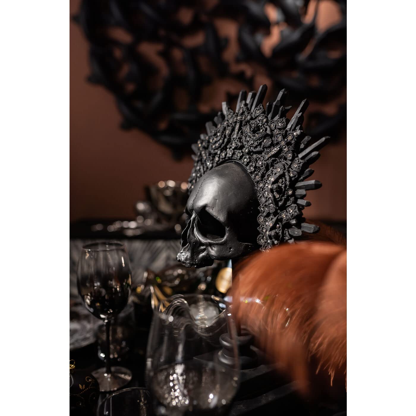 kare-design-king-skull-totenkopf-skulptur-schwarz-48-5-cm image 2