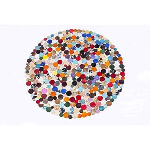 kare-design-teppich-circle-mehrfarbig-150-cm-rinderfell-ziegenleder-handgearbeit image 7