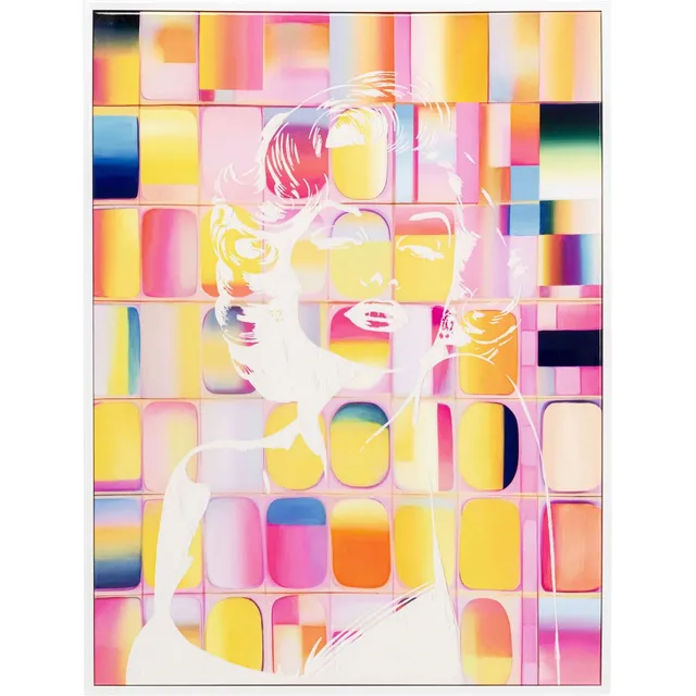 kare-design-diva-pixel-leinwandbild-120x90-cm-mehrfarbig-pop-art-wandbild image 1