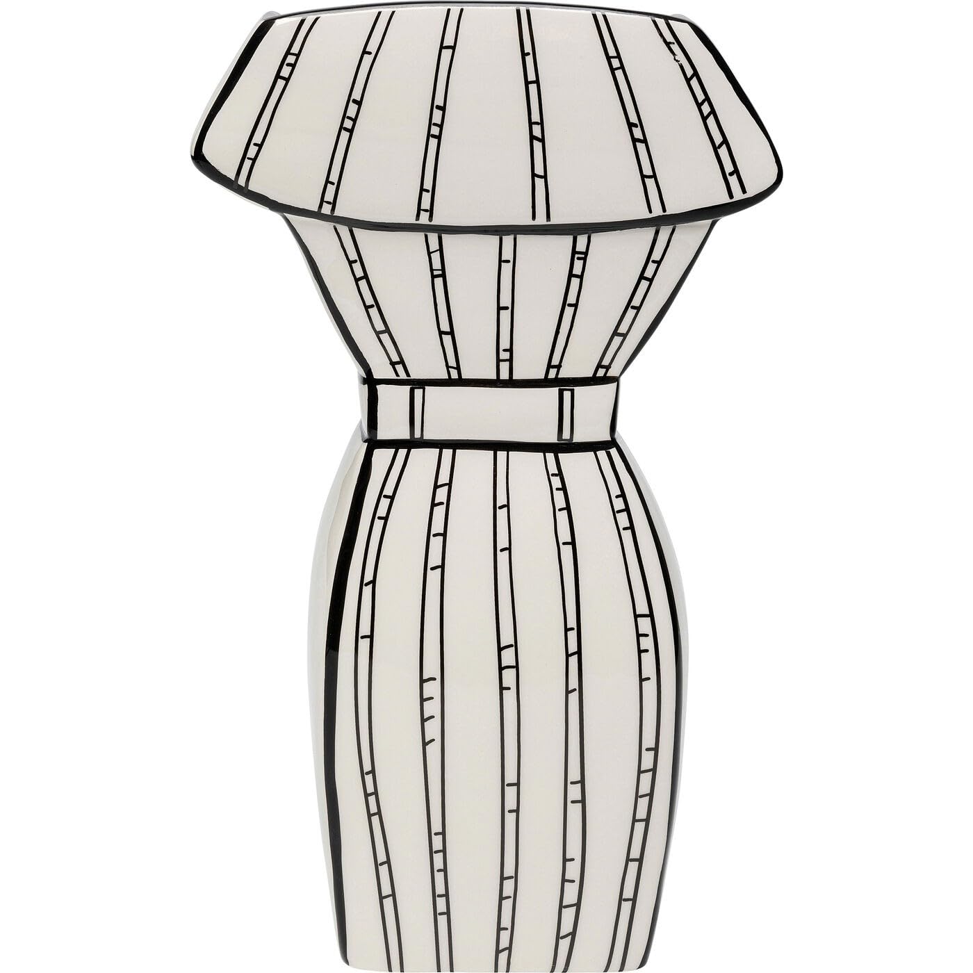 kare-design-vase-ladies-dress-blumenvase-keramik-schwarz-wei-31x18x8-cm image 5