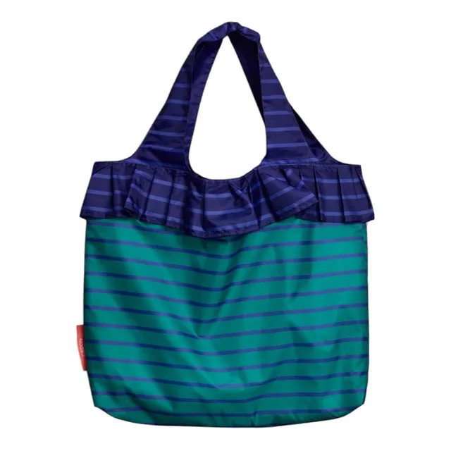cedon-easy-bag-volant-stripes-green-blue-einkaufsbeutel-48-5-x-40-cm image 1