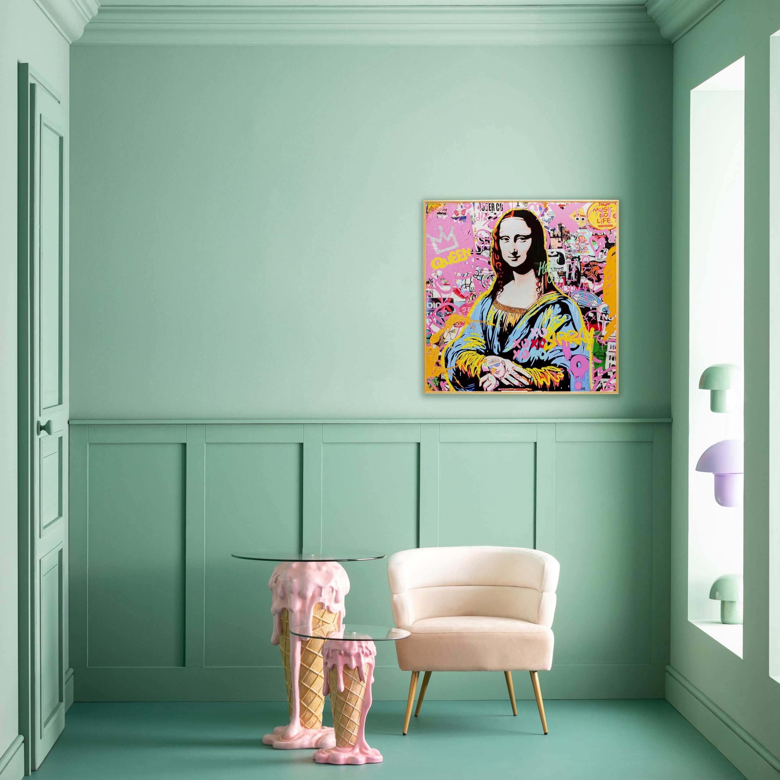 kare-design-la-viva-woman-leinwandbild-mehrfarbig-glas-100x100-cm image 2