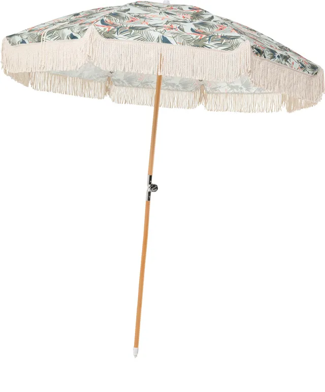 kare-sonnenschirm-hawaii-leaf-pflanzen-muster-strandschirm-d200-cm-mit-fransen image 1