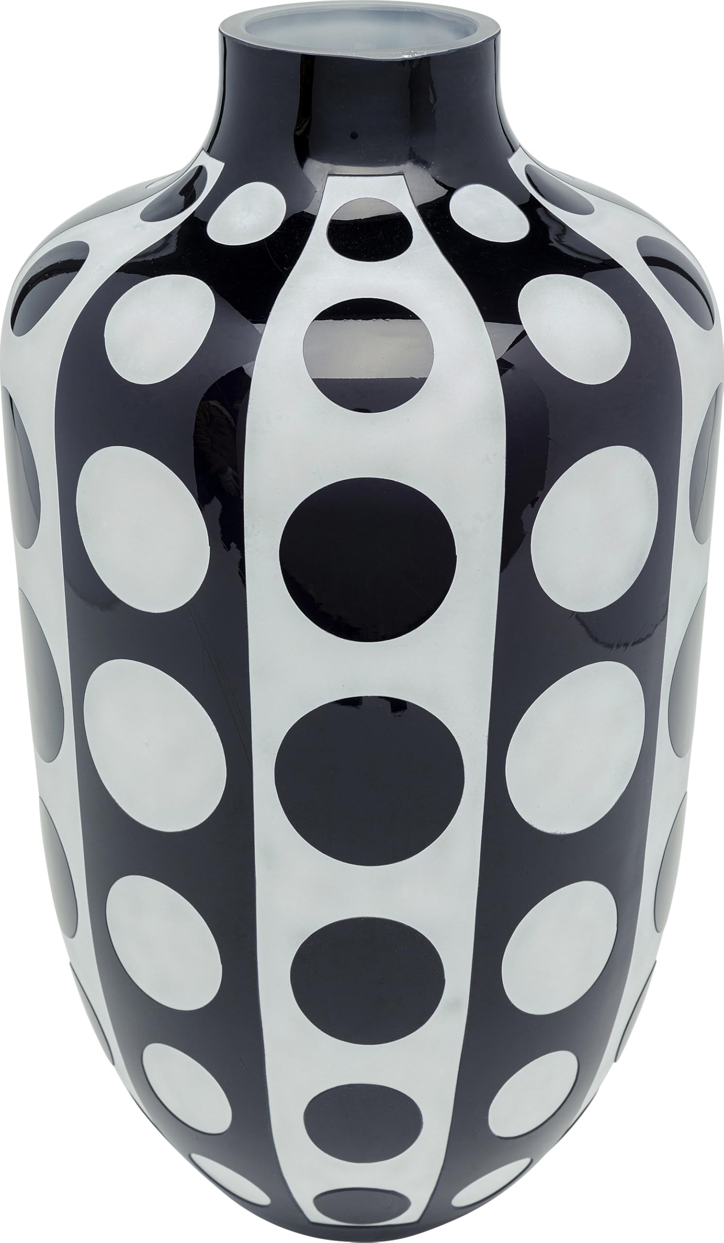 kare-design-vase-brillar-45-cm-glasvase-schwarz-wei-mit-polka-dots image 4