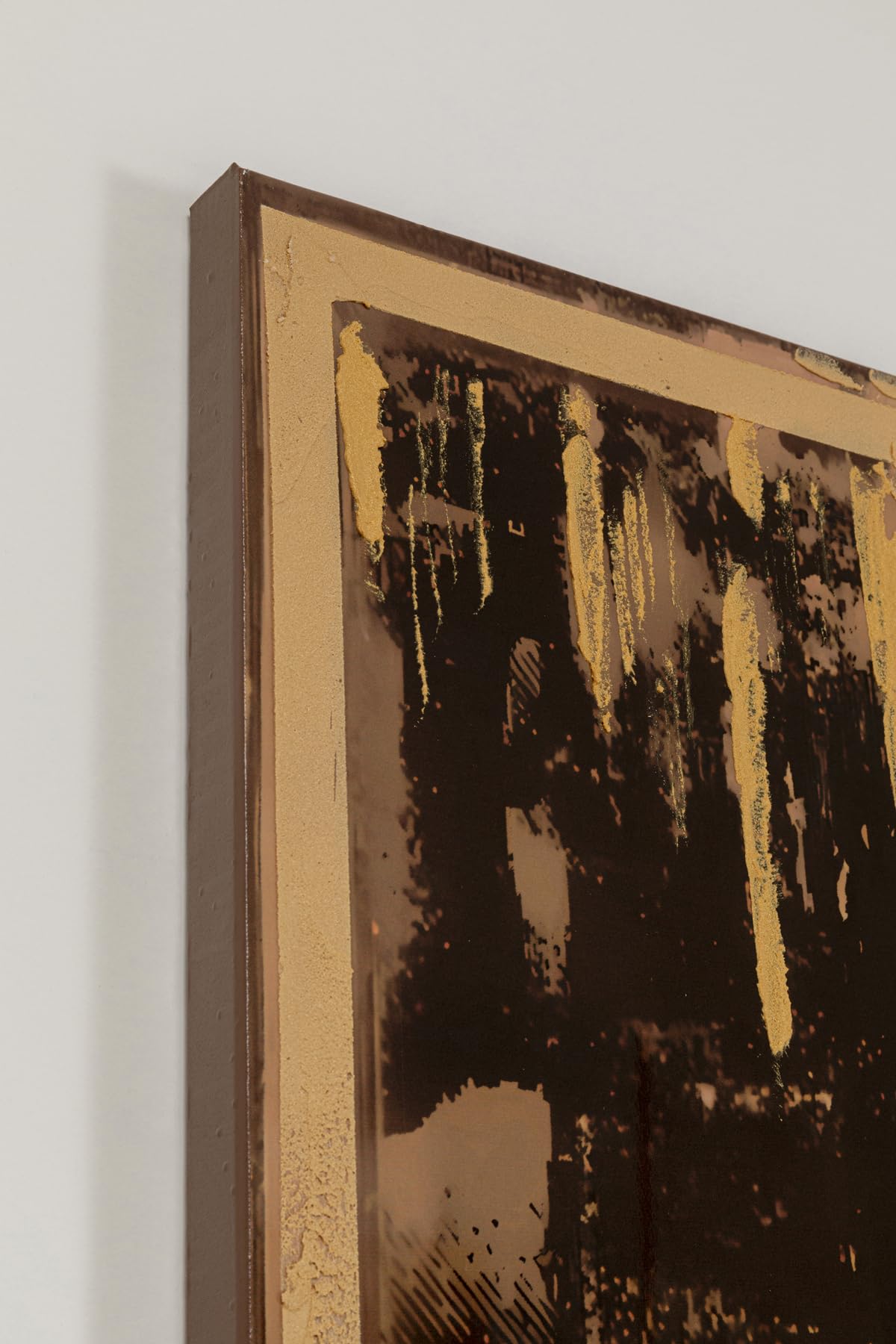 kare-design-golden-hour-leinwandbild-75x55-cm-gold-schwarz-stadt-motiv image 2