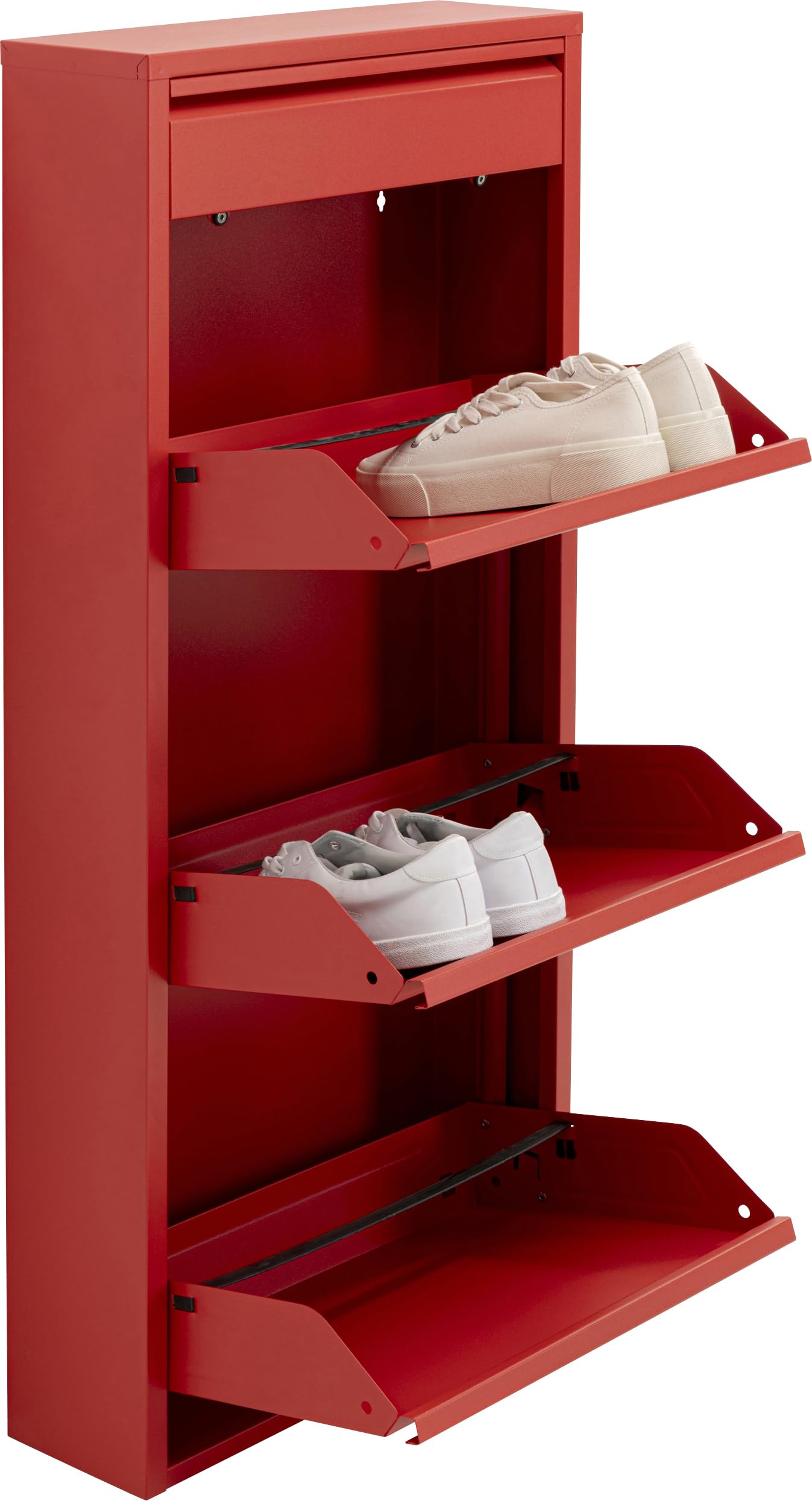 kare-design-schuhschrank-caruso-rot-metall-115x50x15-cm image 4