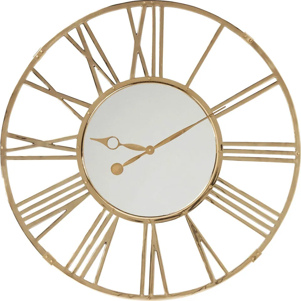 kare-design-wanduhr-giant-gold-120-cm-durchmesser-xxl-wanduhr-rund-edelstahl image 1