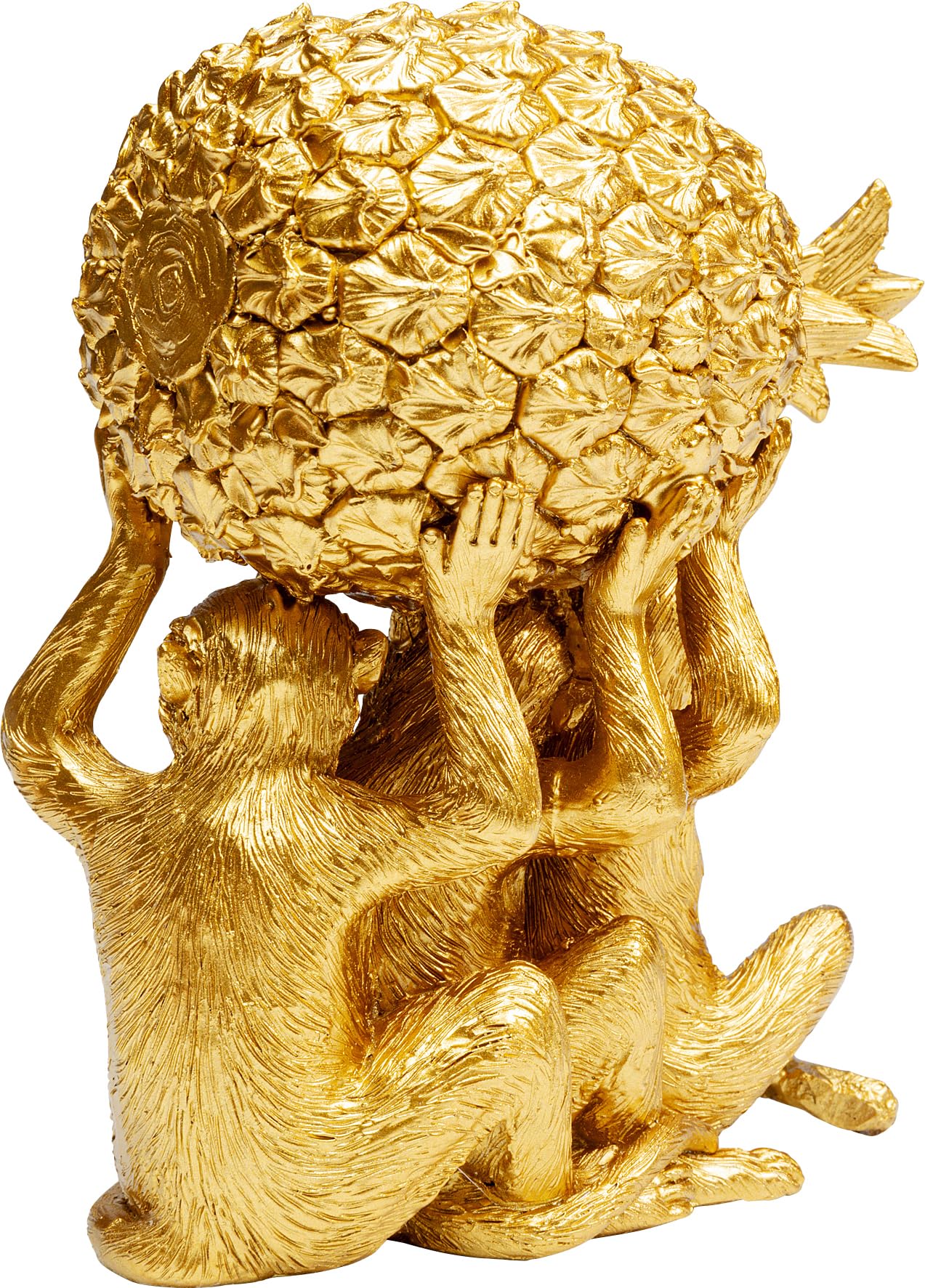 kare-design-deko-figur-pineapple-treasure-gold-16-cm-affen-mit-ananas-handbemalt image 6