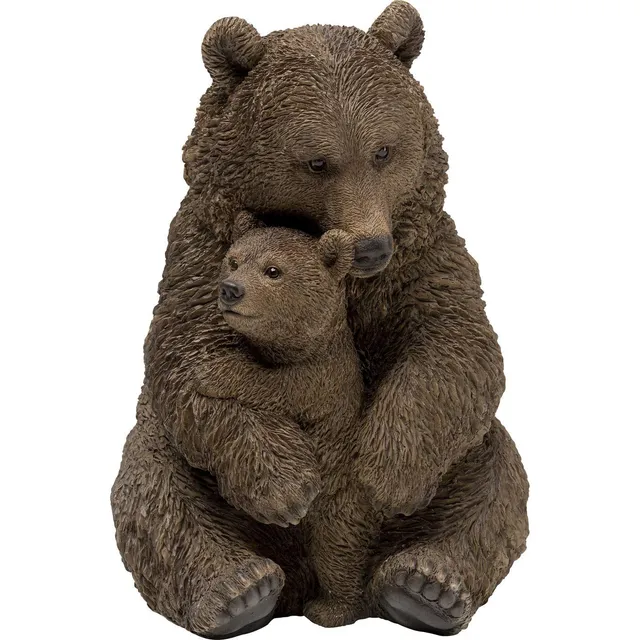 kare-design-deko-b-r-26-cm-b-renmama-mit-baby-aus-kunstharz-braun image 1