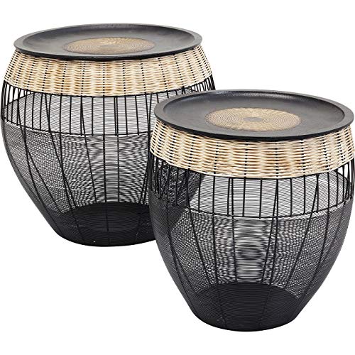 kare-design-african-drums-beistelltisch-2er-set-schwarz-braun-48x46x46-cm image 6