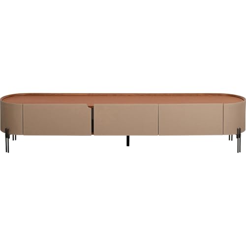 kare-design-tango-lowboard-beige-orange-lederoptik-mit-3-schubladen-200x41-cm image 7