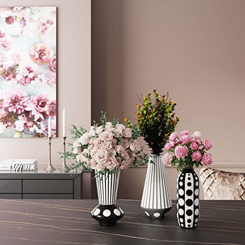 kare-design-brillar-vase-38-cm-schwarz-wei-gepunktet-glas image 8