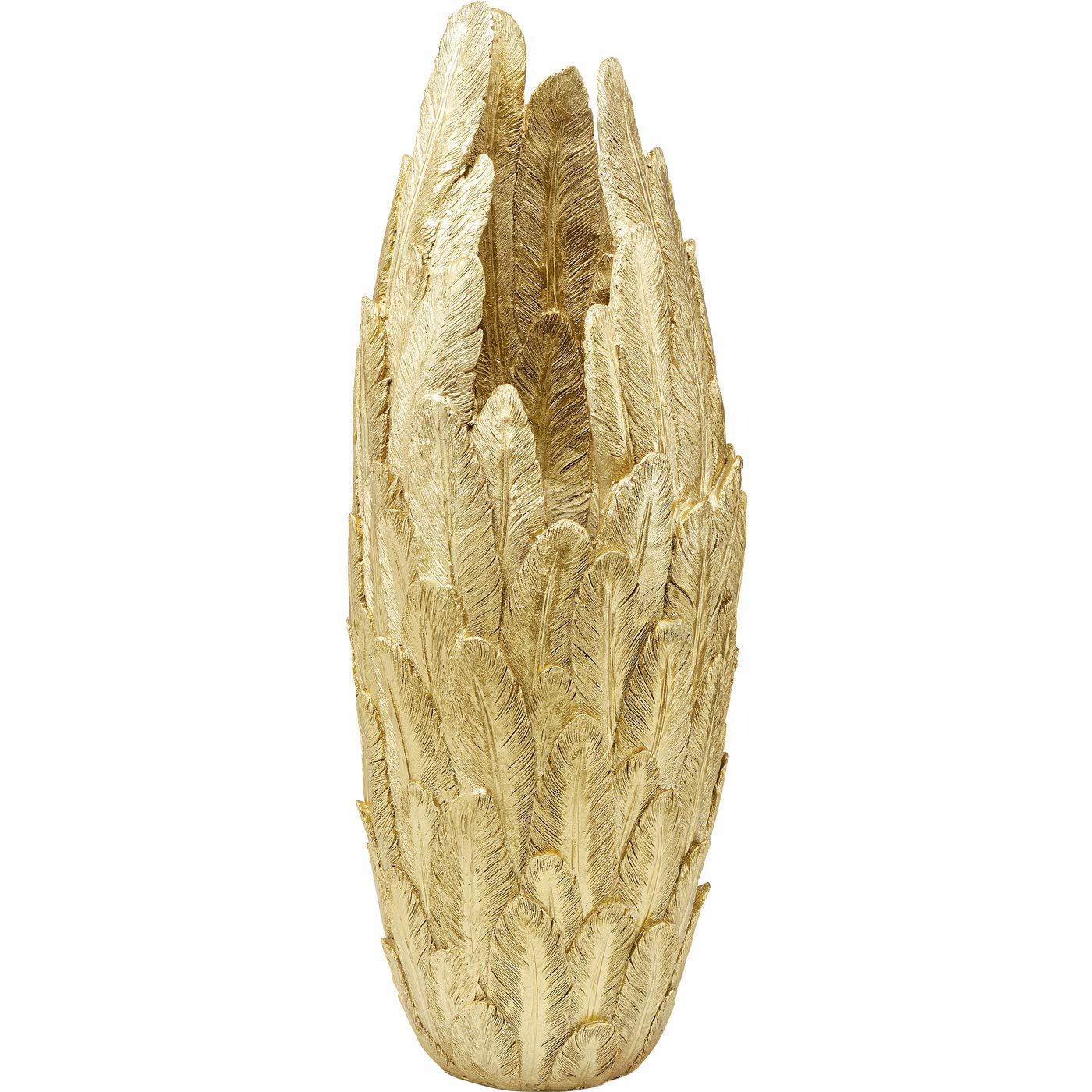 kare-design-feathers-bodenvase-gold-feder-design-vase-80x34x34-cm image 1