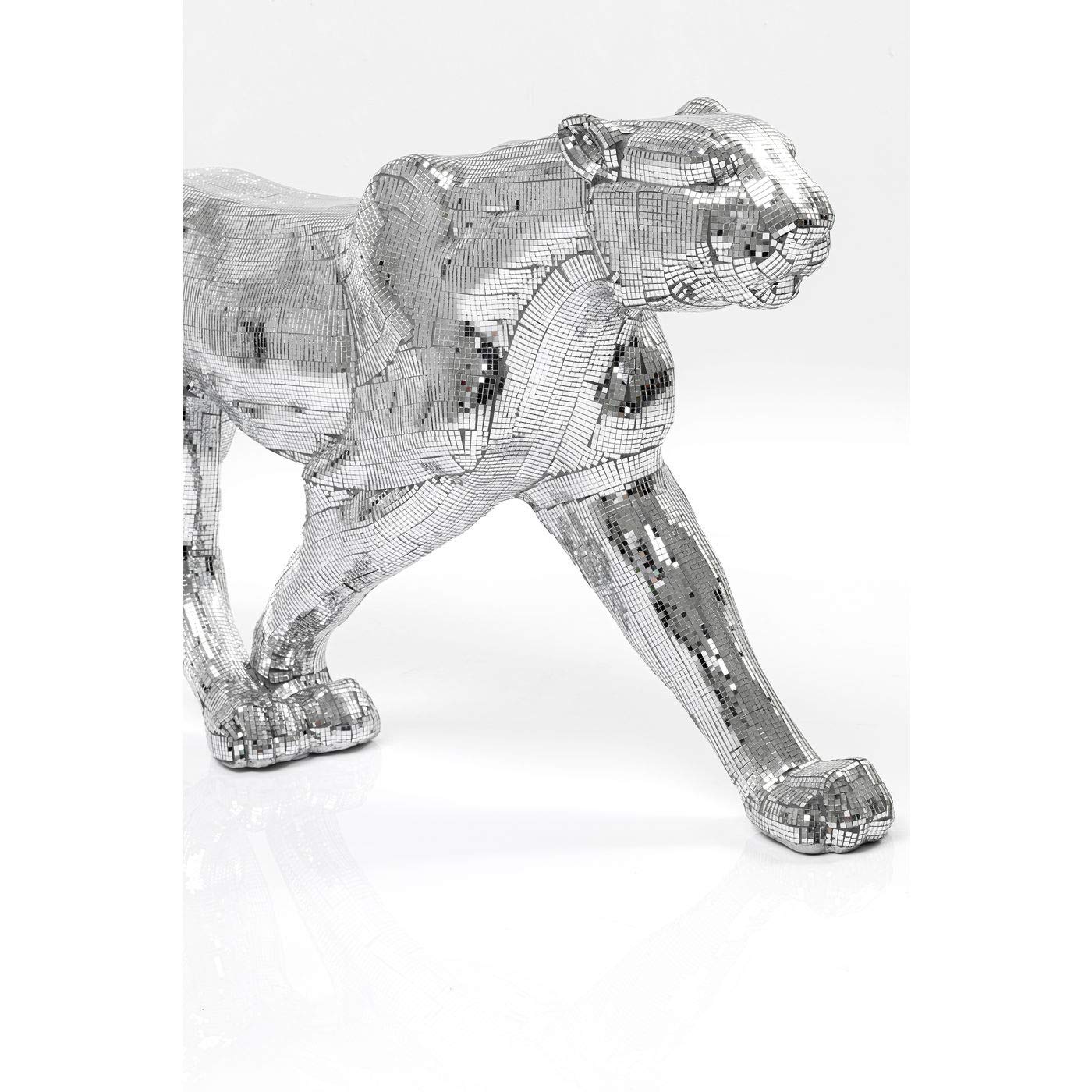 kare-design-deko-objekt-leopard-mosaic-silber-129-x-25-x-50-cm-boden-skulptur image 5