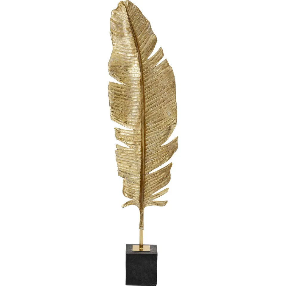 kare-design-deko-objekt-feather-147x36x15-cm-dekofigur-gold-blatt image 1