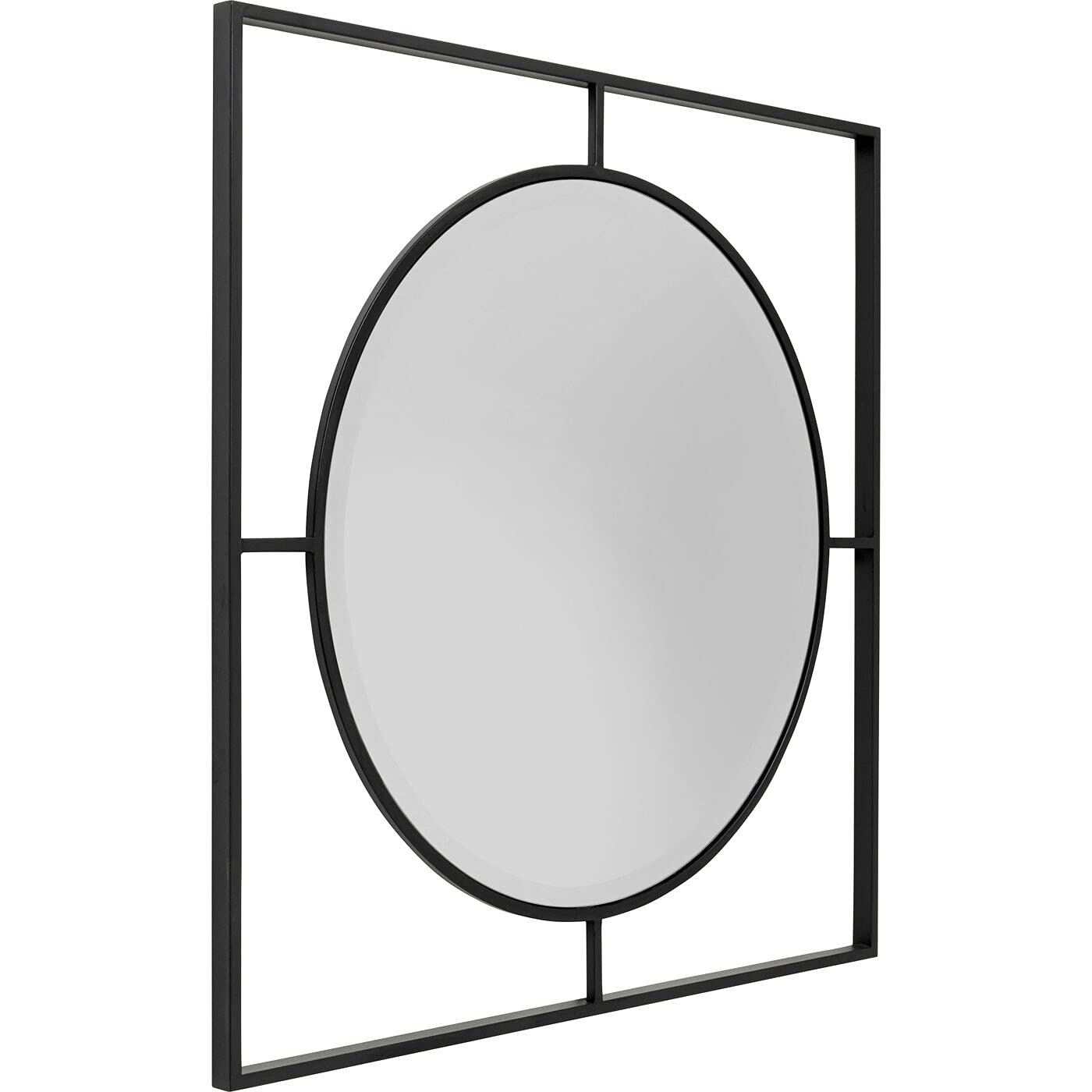 kare-design-wandspiegel-stanford-90cm-matt-schwarz-rund-in-eckigem-rahmen image 3