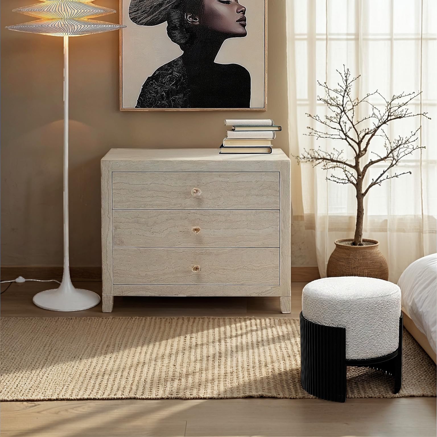 kare-design-samu-hocker-schwarz-wei-runder-sitzhocker-43-cm-sitzh-he-40-cm image 2