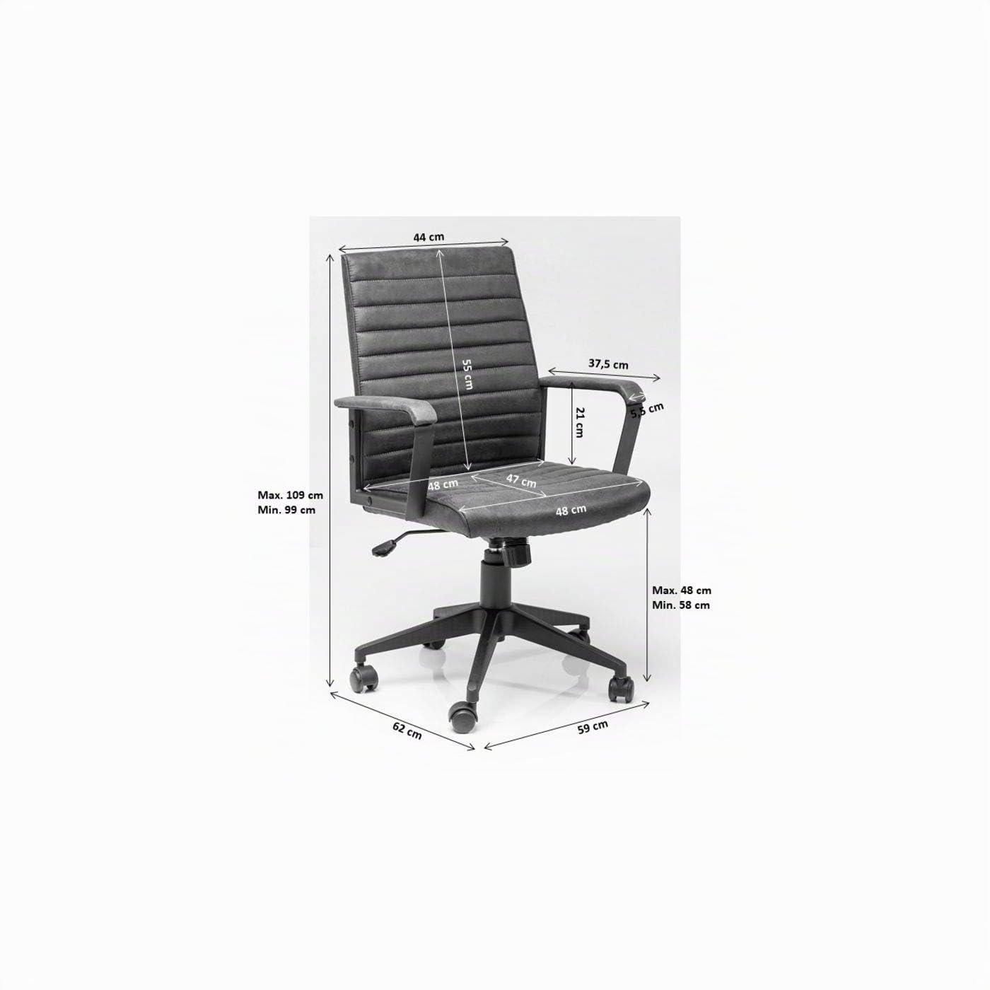kare-design-labora-b-rodrehstuhl-schwarz-mit-armlehnen-105x57x61-cm image 3