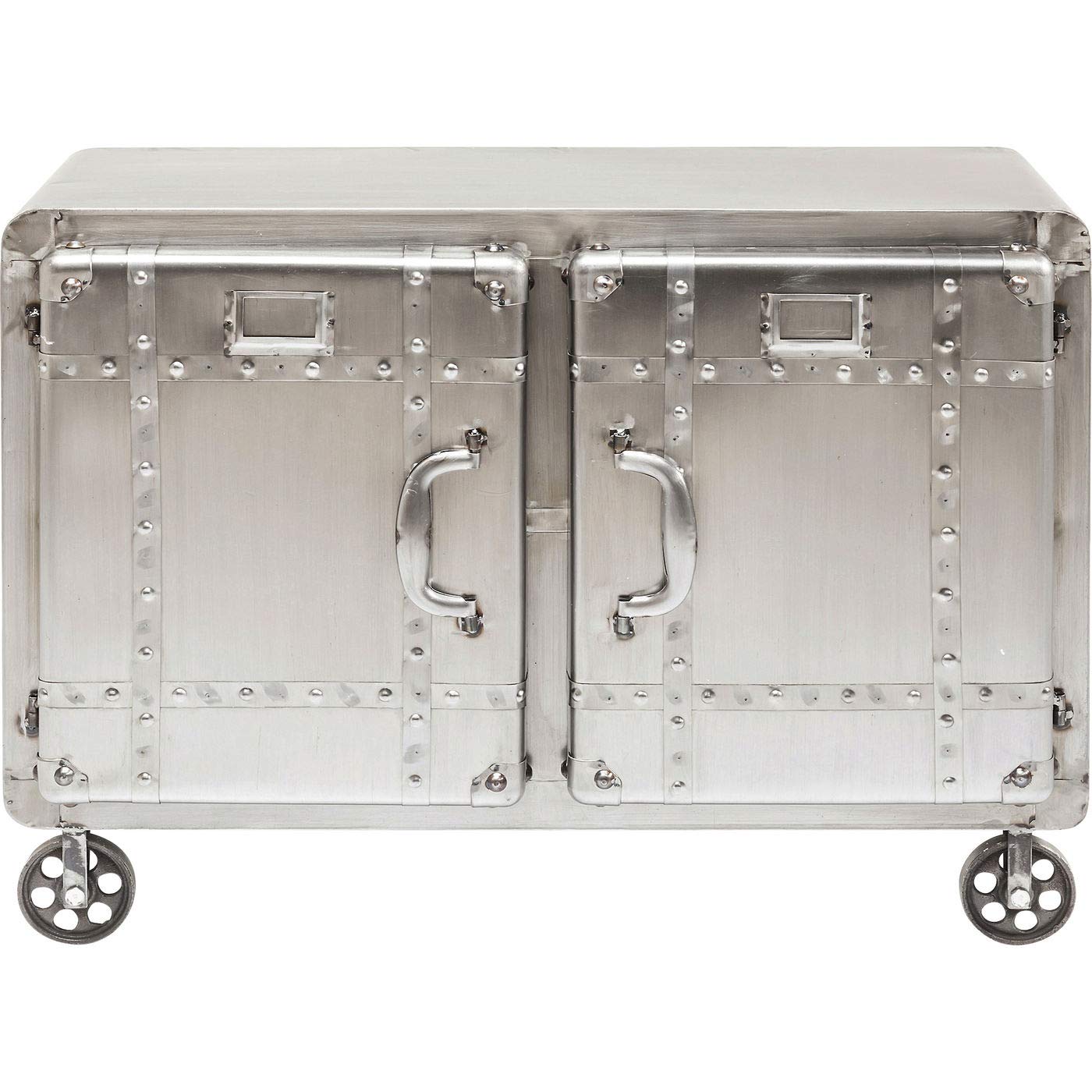 kare-design-kommode-buster-silber-rollbare-stahl-kommode-2-t-rig-60x81x38-cm image 1