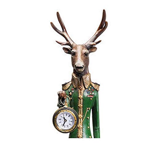 kare-design-gentleman-deer-tischuhr-deko-objekt-silber-72x14x13-cm image 6