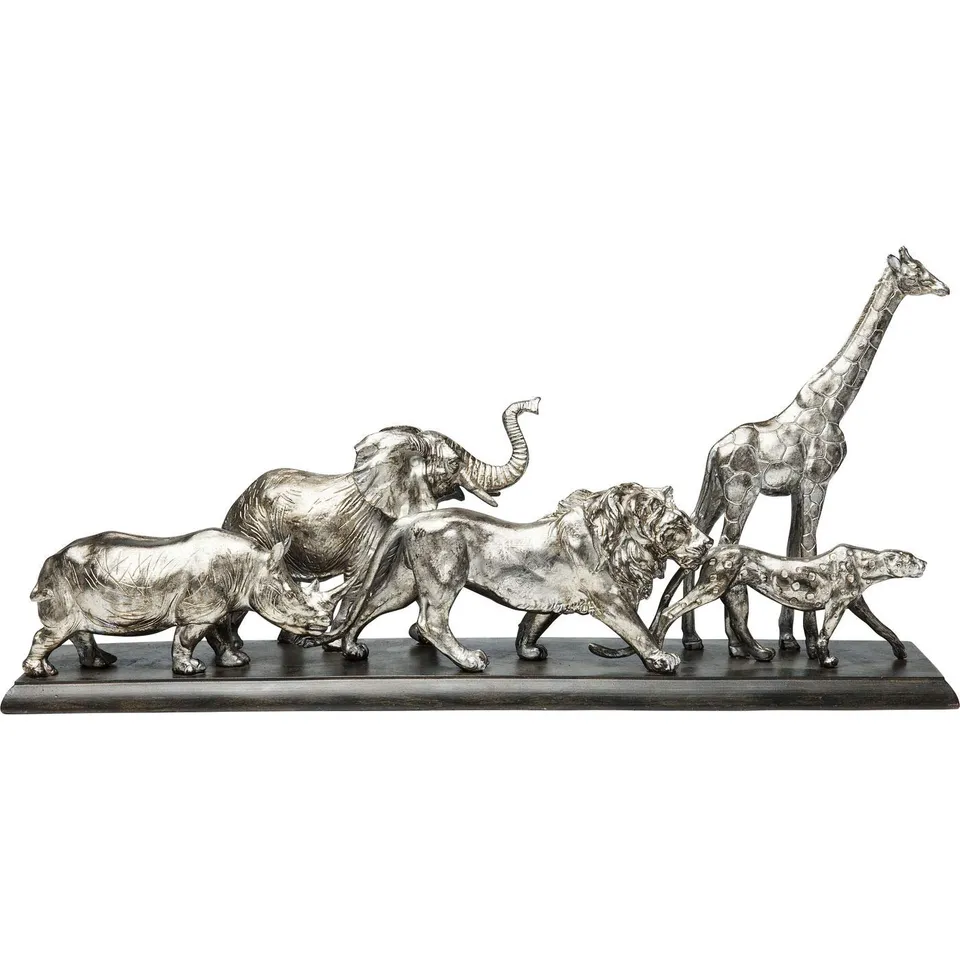 kare-design-deko-objekt-animal-journey-silber-36x71x16-cm image 1