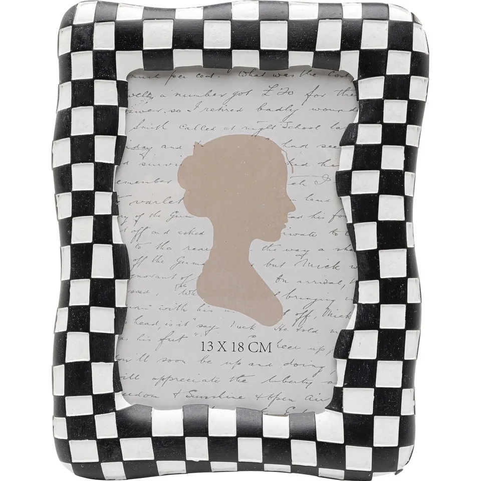 kare-design-checker-bilderrahmen-schwarz-wei-schachbrett-13x18-cm image 1