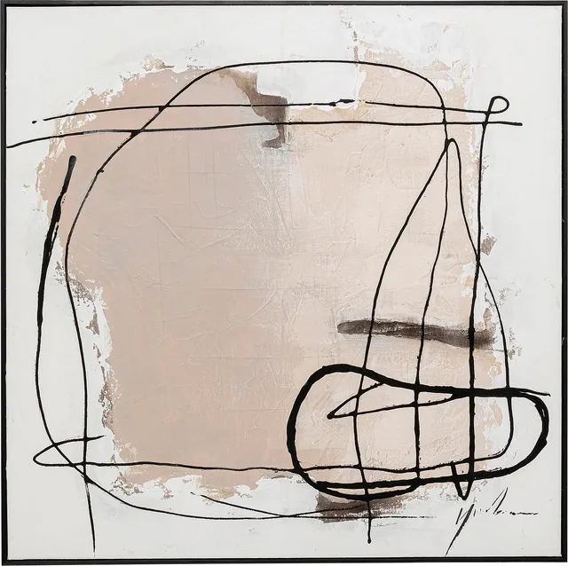 kare-design-leinwandbild-dust-grau-100x100-cm-massivholz-rahmen image 1