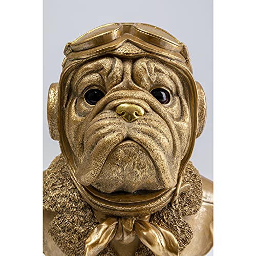 kare-design-deko-objekt-pilot-35-cm-hundeb-ste-gold-polyresin-handarbeit image 6