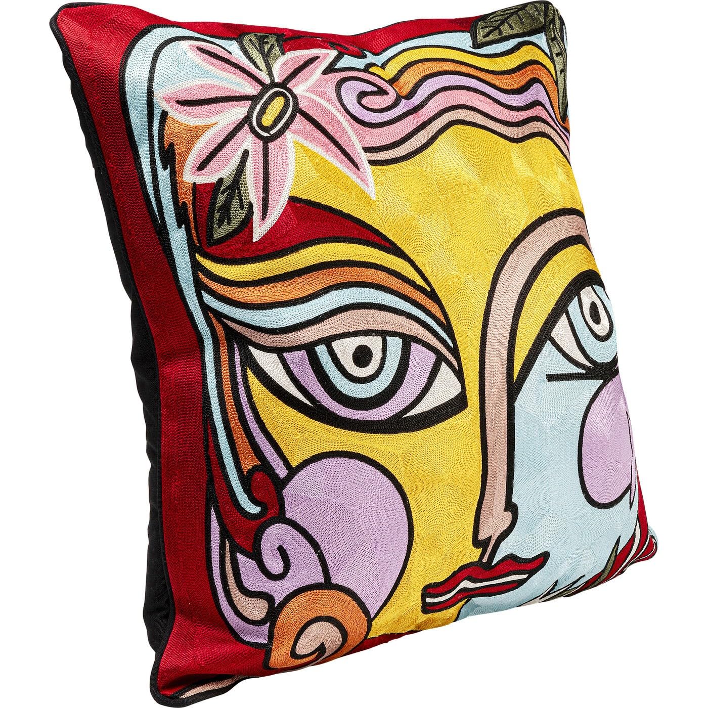 kare-design-art-line-face-kissen-mehrfarbig-50x50-cm-mit-reissverschluss-und-f-l image 4
