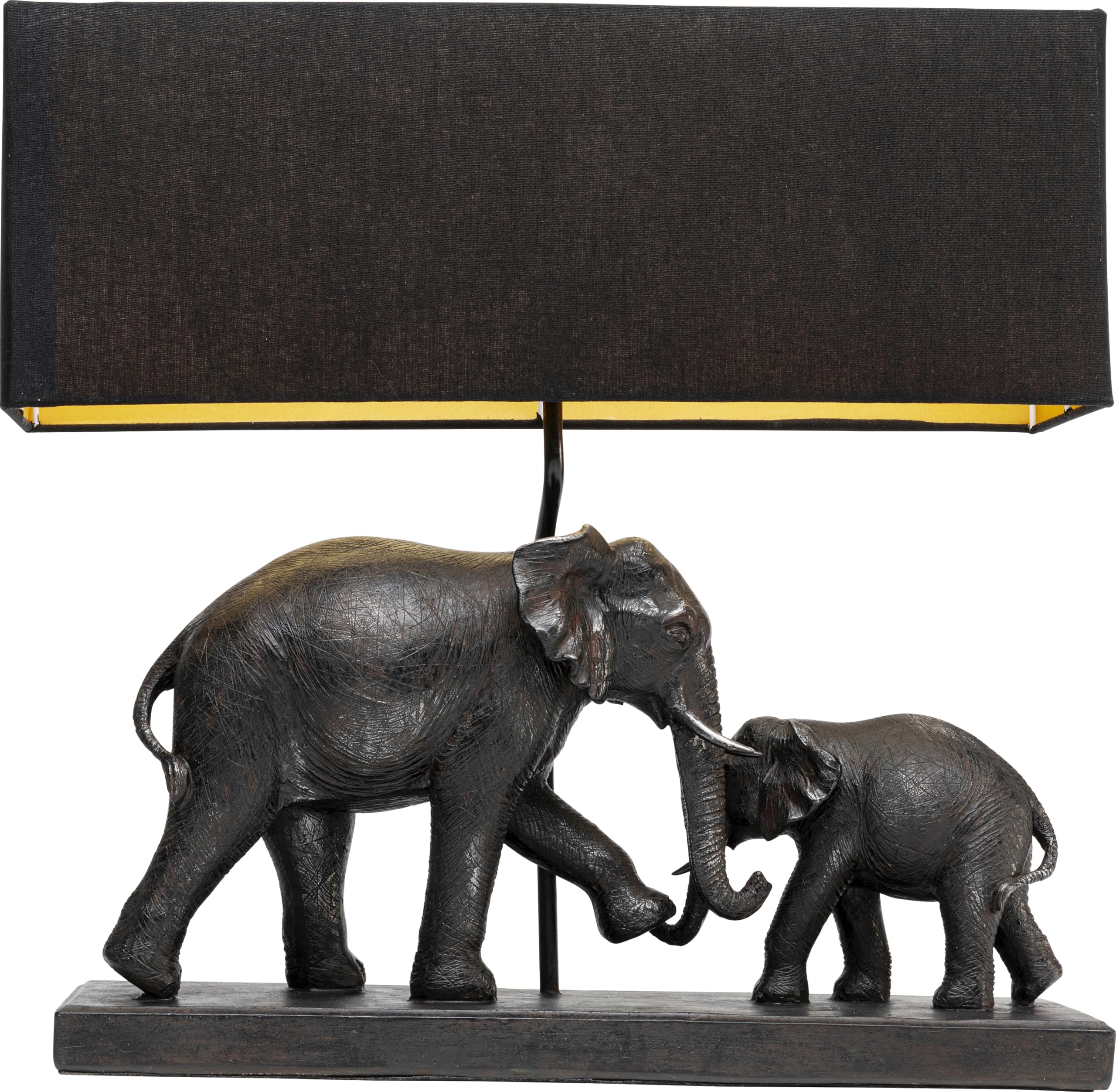 kare-design-tischleuchte-elephant-family-e27-elefanten-motiv-braun-schwarz image 1