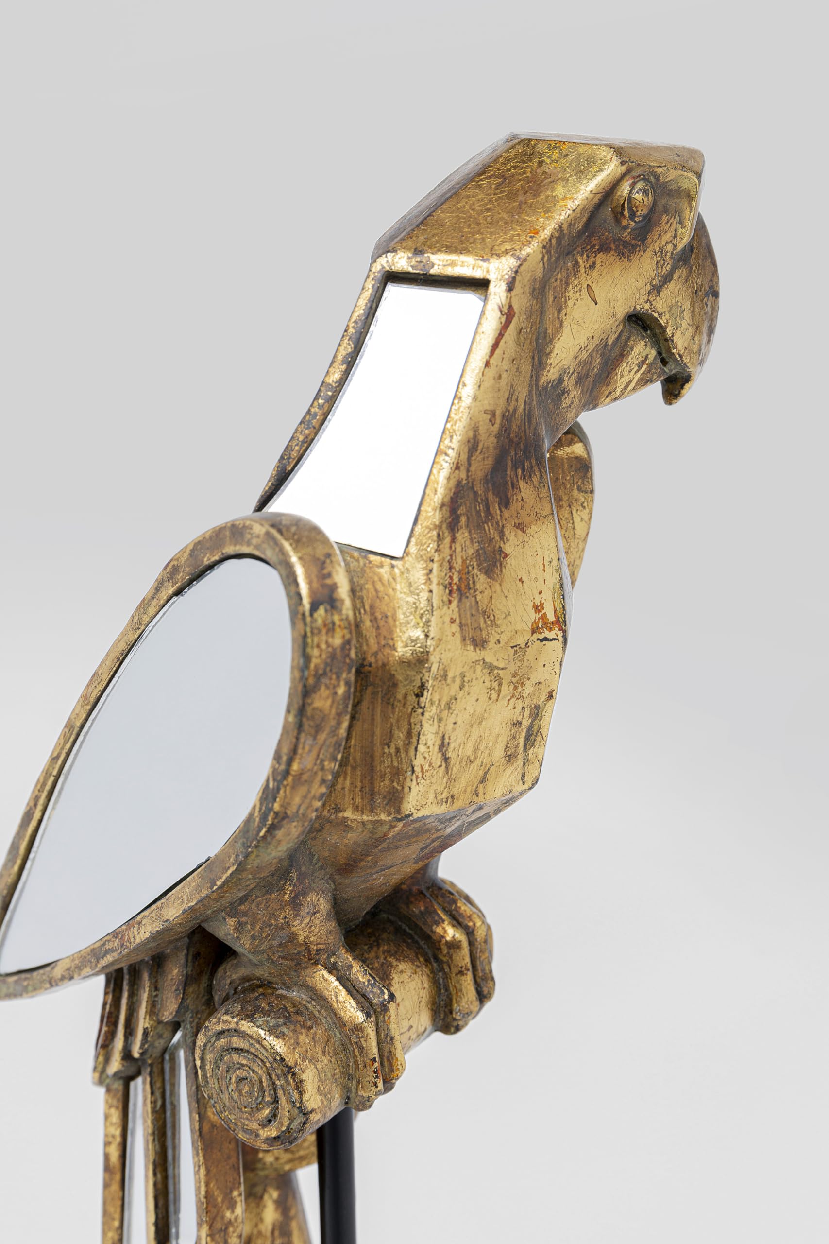 kare-design-deko-objekt-mirrored-parrot-xl-gold-53cm-papagei-tierfigur-mit-spieg image 4
