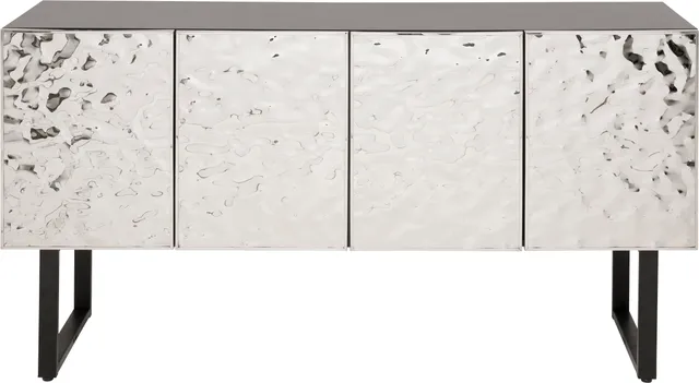 kare-design-carino-sideboard-silber-schwarz-chrom-80x151x41-cm-mit-4-t-ren-push- image 1