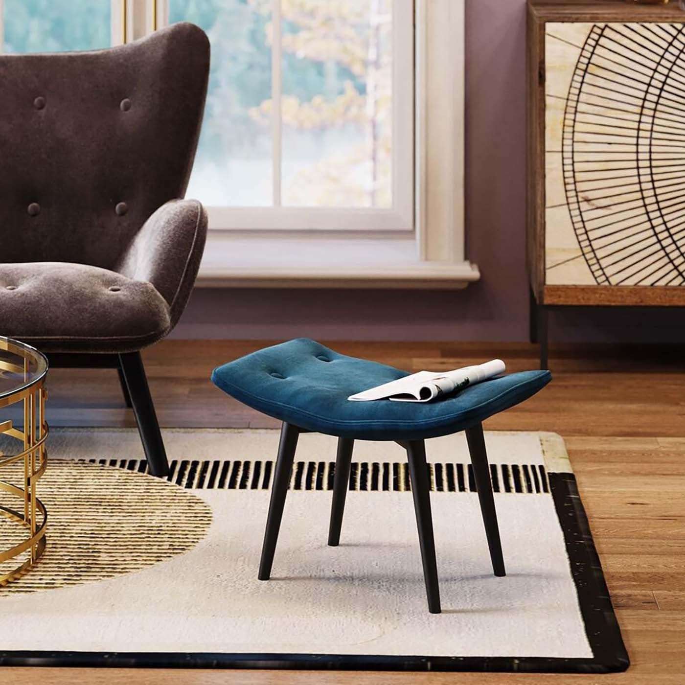 kare-design-hocker-black-vicky-velvet-petrol-46x59-cm-samt-sitzhocker image 2