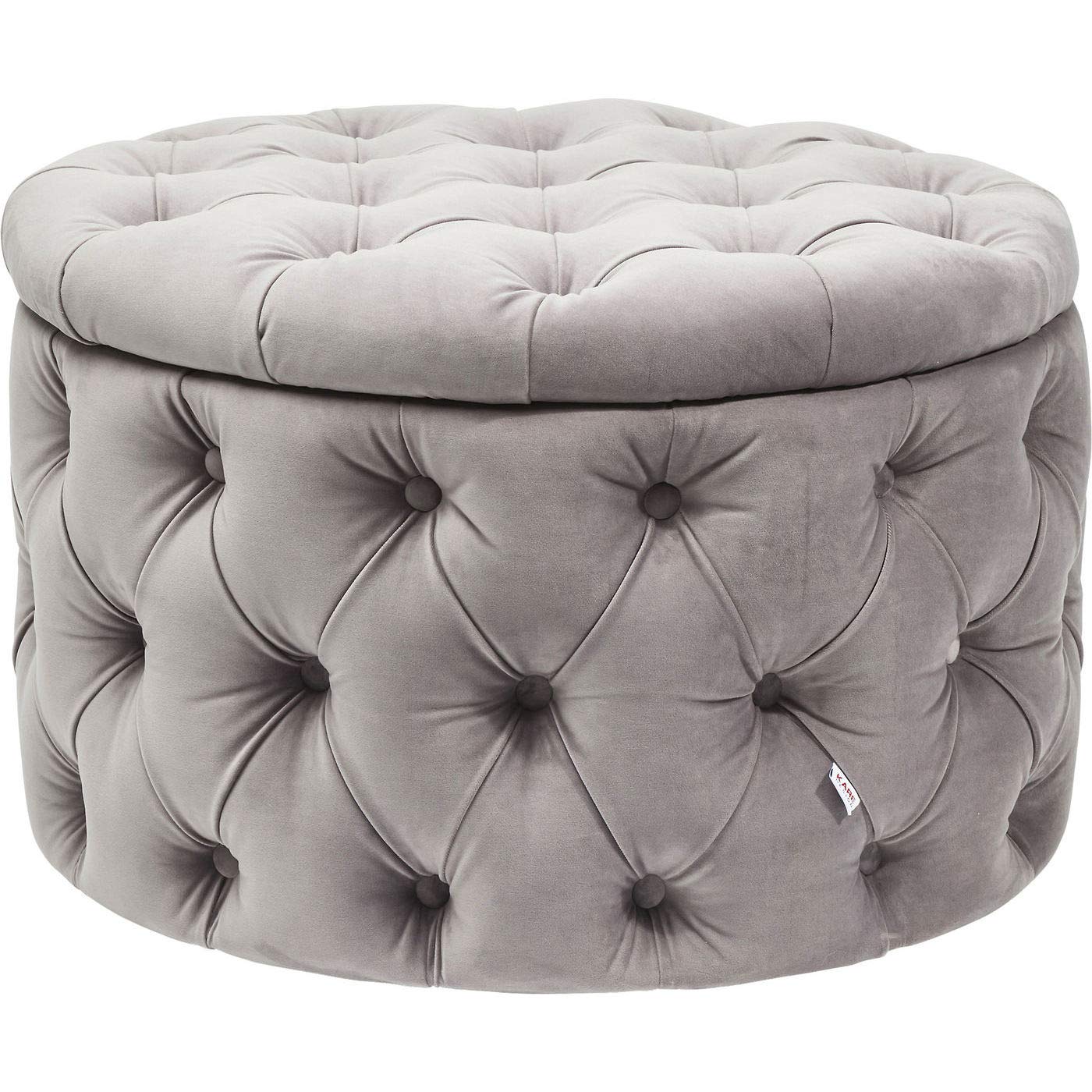 kare-design-sitztruhe-desire-rund-73cm-silbergrau-samtoptik image 1