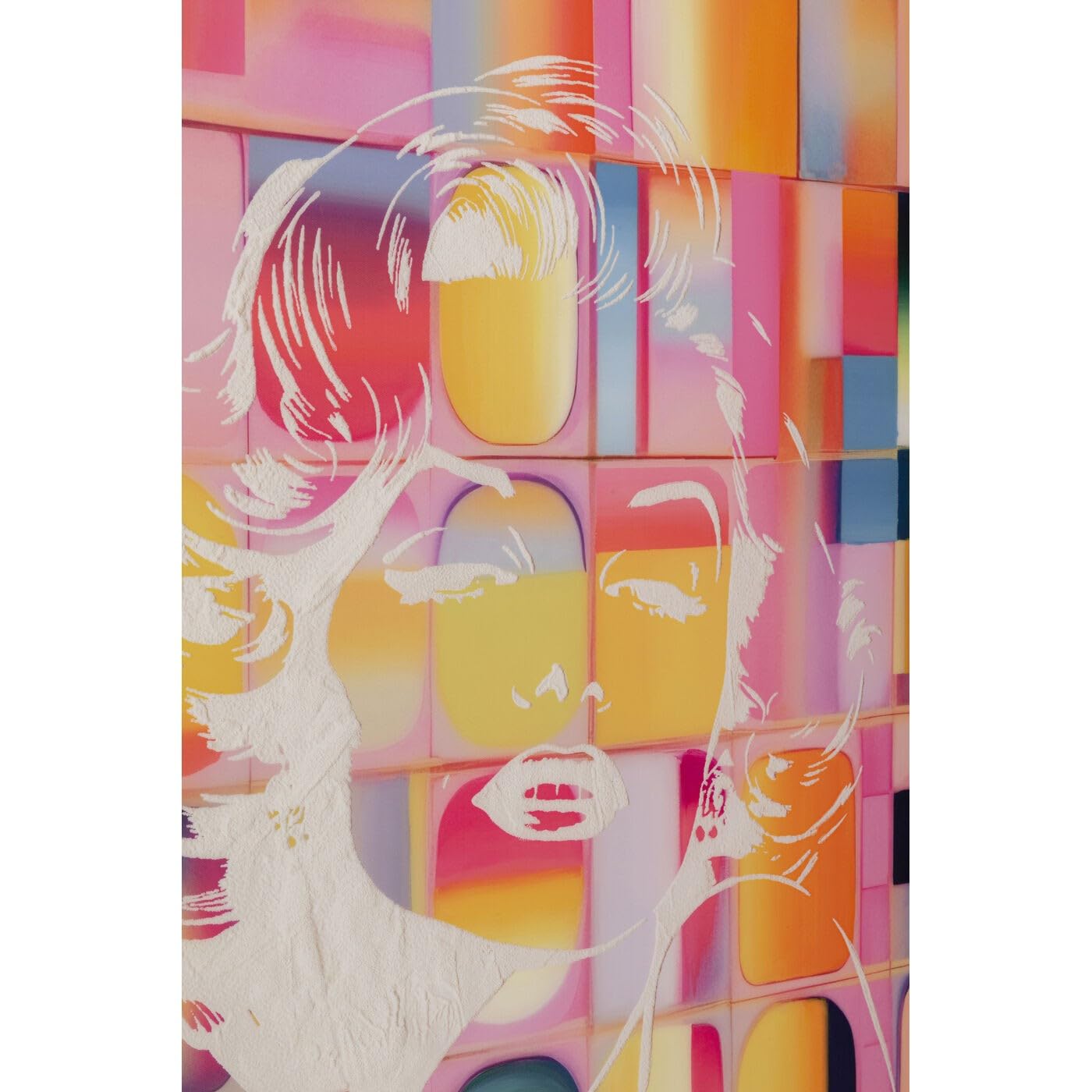 kare-design-diva-pixel-leinwandbild-120x90-cm-mehrfarbig-pop-art-wandbild image 2