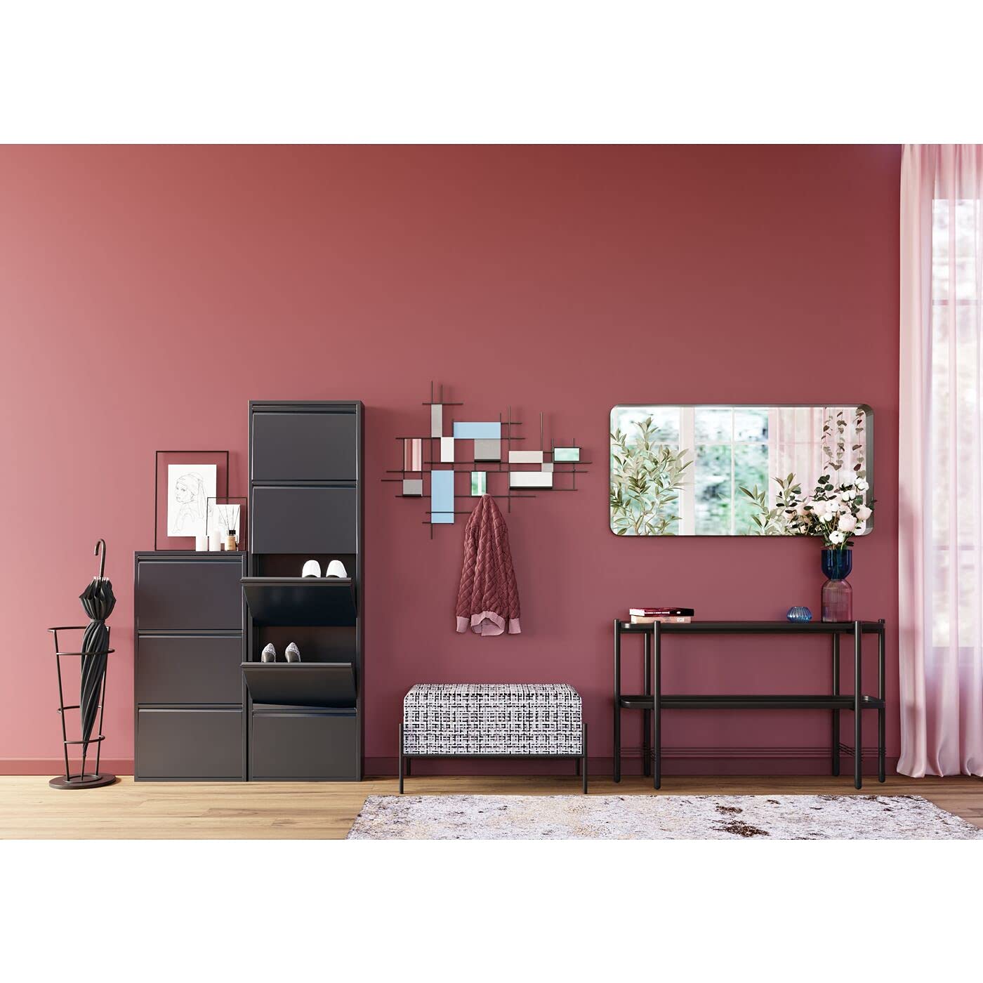 kare-design-bella-spiegel-schwarz-180x60x3-cm-ganzk-rperspiegel image 2