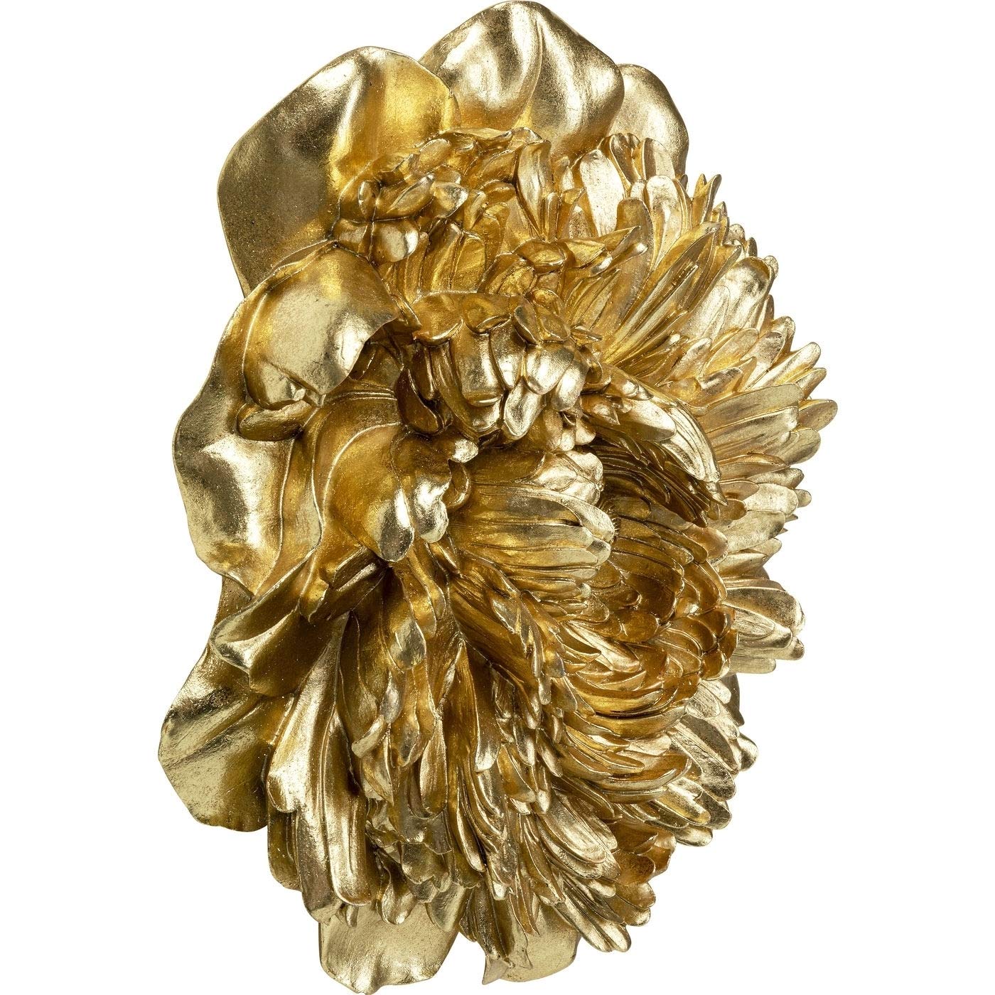 kare-design-wandschmuck-peony-wanddeko-blume-gold-50x50x12-cm image 2
