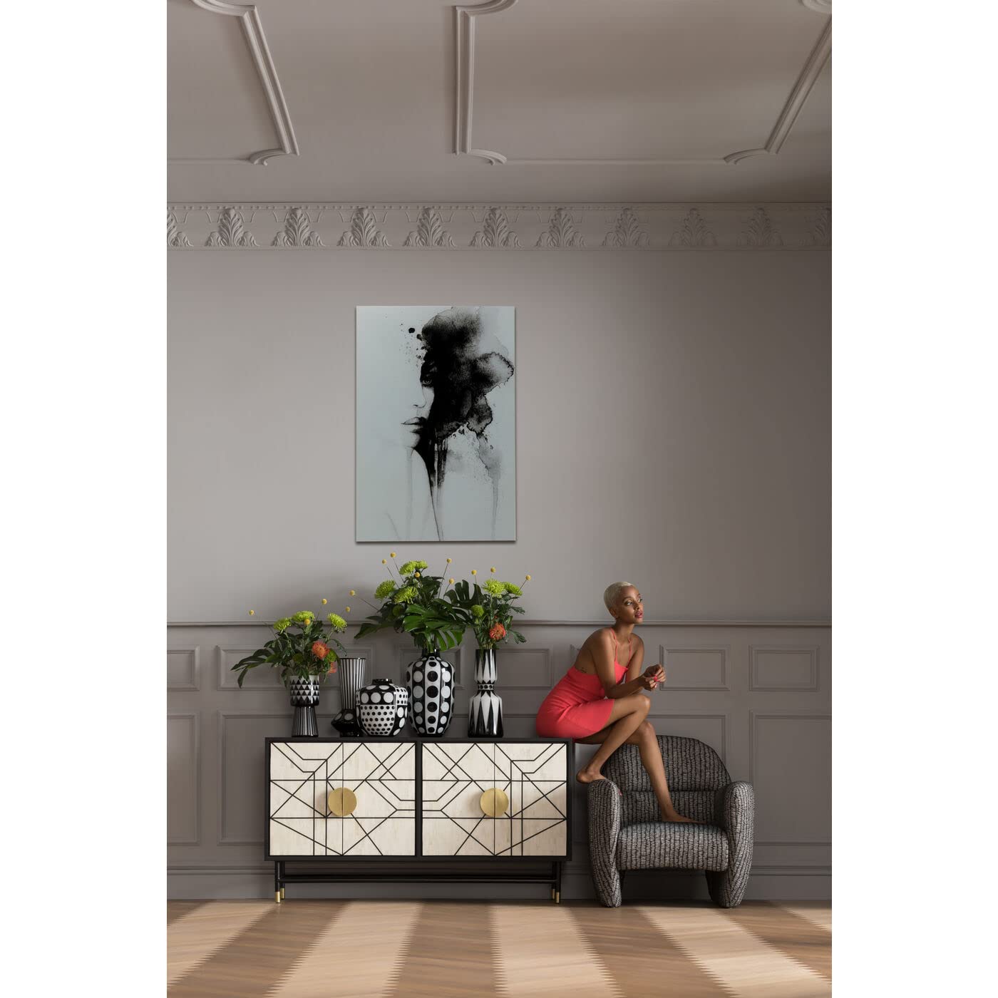 kare-design-glasbild-smokey-face-schwarz-wei-150x100x0-4-cm image 2