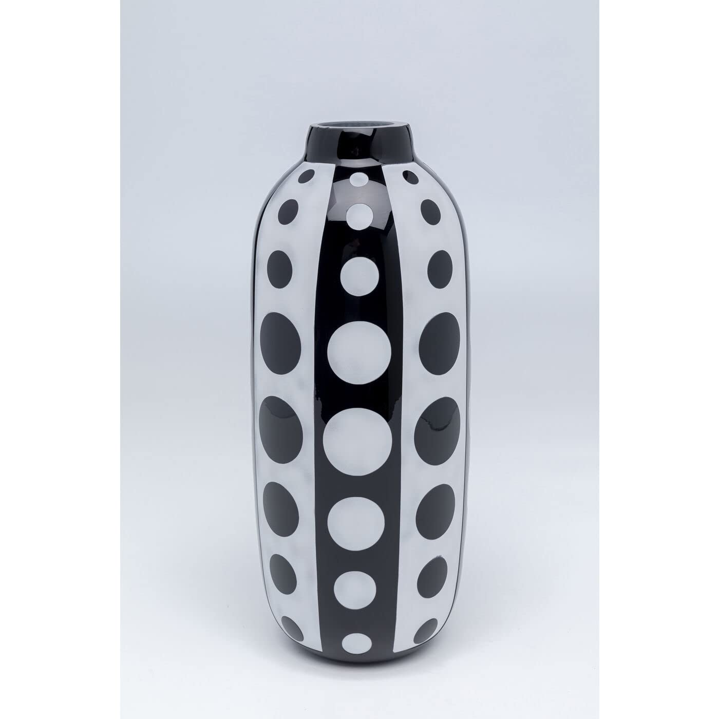 kare-design-brillar-vase-38-cm-schwarz-wei-gepunktet-glas image 4